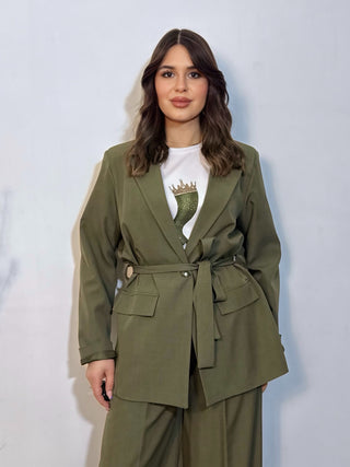 Giacca con cinta Emma verde