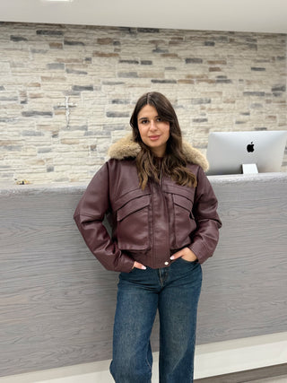 Giacca aviator bordeaux