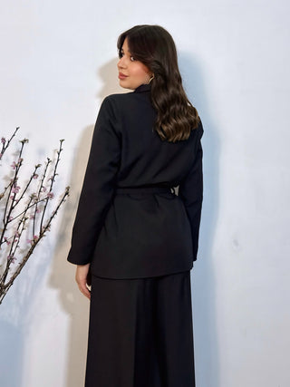 Giacca con cinta Emma nero