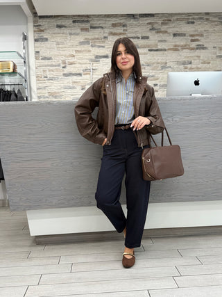 Giacca Leather moro