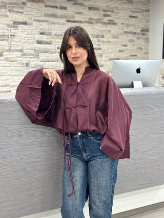 Camicia kimono vinaccio