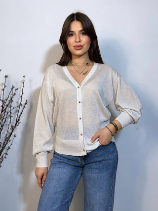 Cardigan aude bianco
