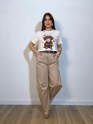 Pantalone solf line beige