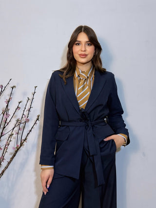 Giacca con cinta Emma blu