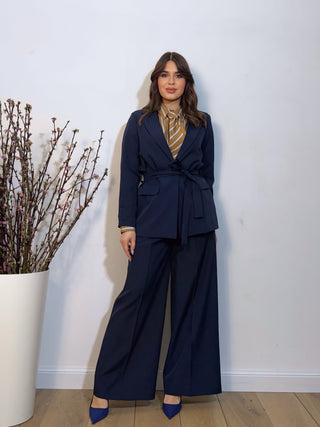 Giacca con cinta Emma blu