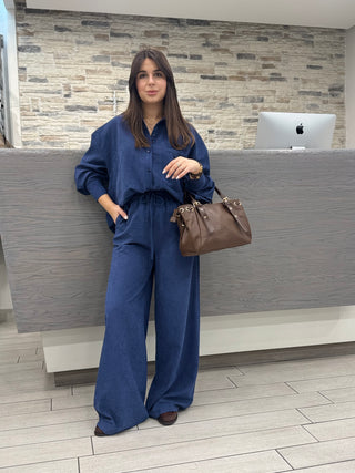 Set velvet blu