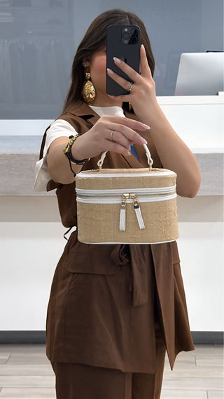 Borsa vanity bianca