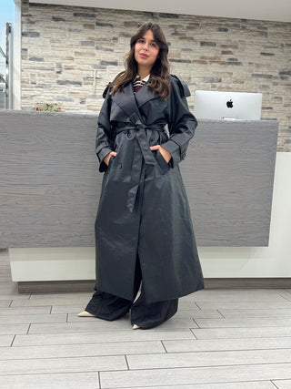 Trench Leather nero