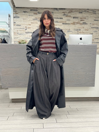Trench Leather nero