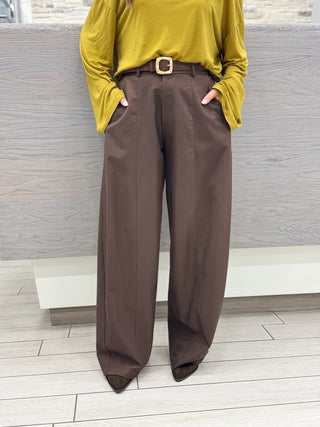 Pantalone Wide Leg moro