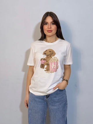T-shirt movie dog rosa