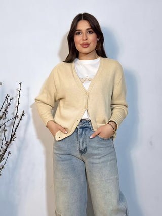 Cardigan bonjour beige