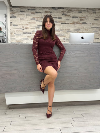 Abito Lace Burgundy