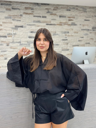 Camicia kimono nero