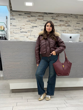 Giacca aviator bordeaux