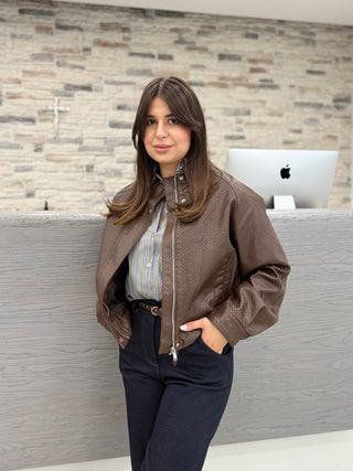 Giacca Leather moro