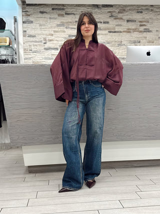 Camicia kimono vinaccio