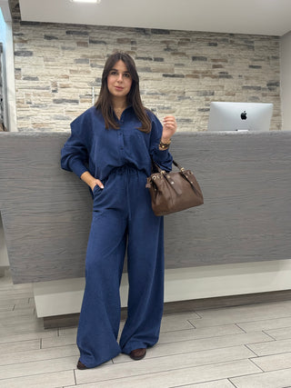 Set velvet blu