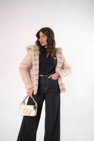 Montone double-face panna Pepa